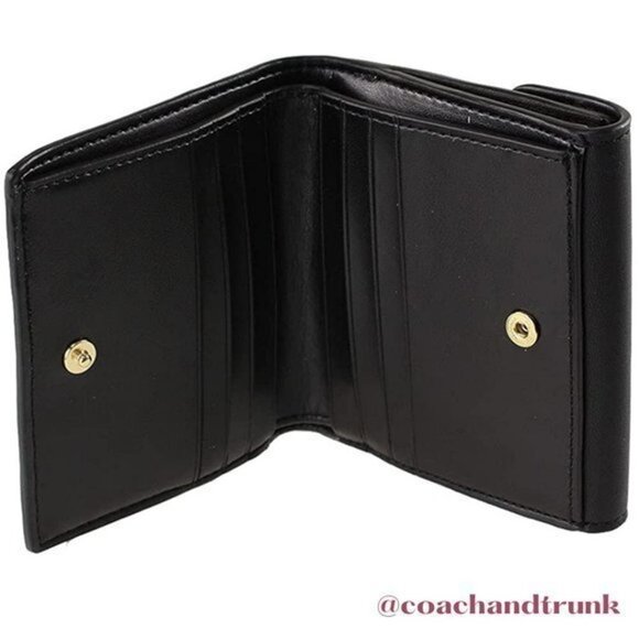 COACH Leather Georgie Wallet Gold Metal Horse Carriage Snap Buckle NWT - Picture 5 of 13